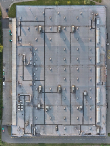 mapa střechy z dronu
